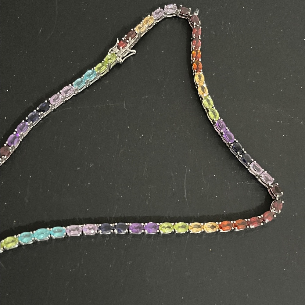 Multicolor Gemstone Necklace - Picture 3 of 4